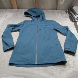 North Face Jacket Womens Medium Blue Waterproof Hooded Ski Wind 3in1 Shell